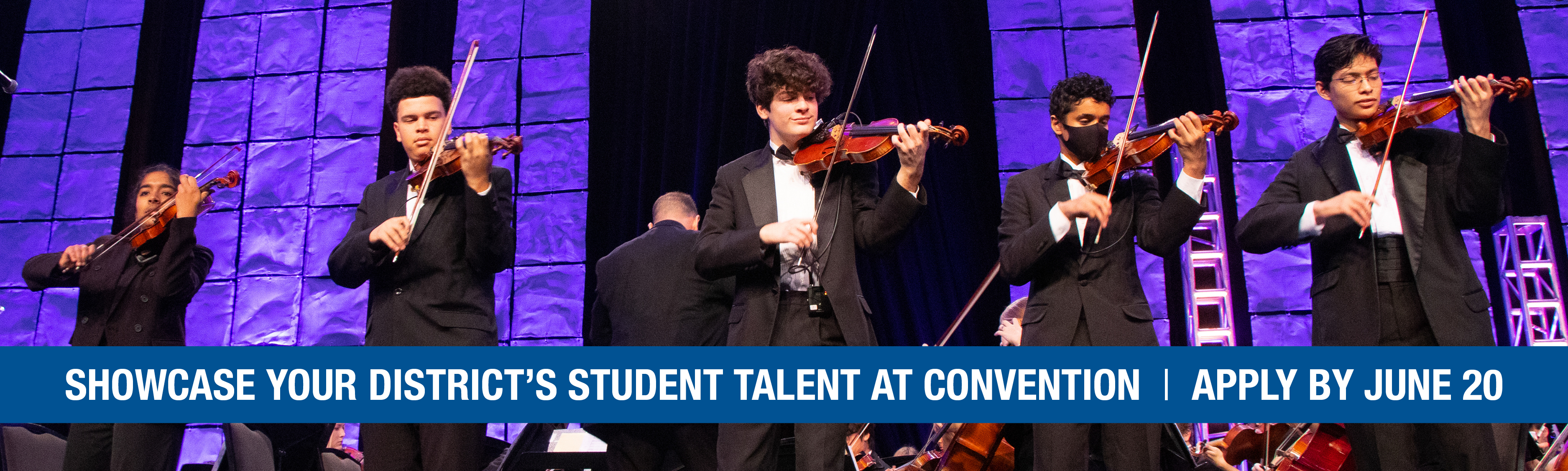 Showcase your district's student talent at this year's convention in front of 1,000+ education leaders from across the state! Applications are due June 20.