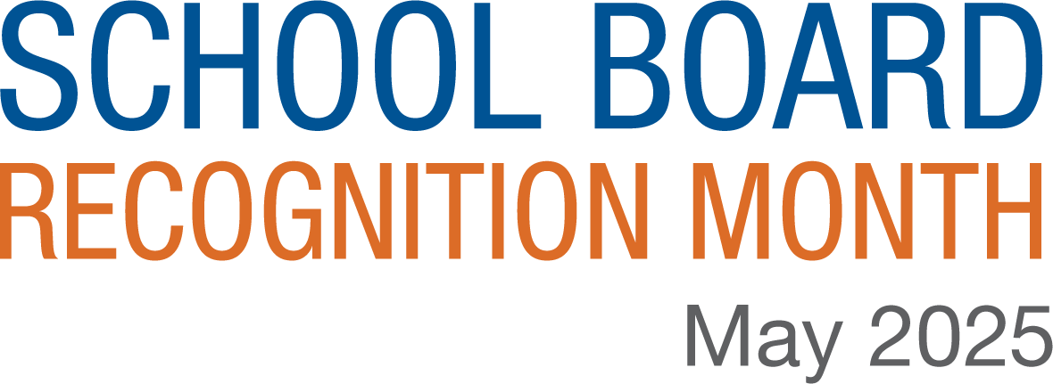 Logo: School Board Recognition Month, May 2025 (full color)